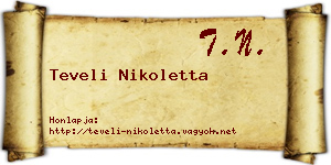 Teveli Nikoletta névjegykártya